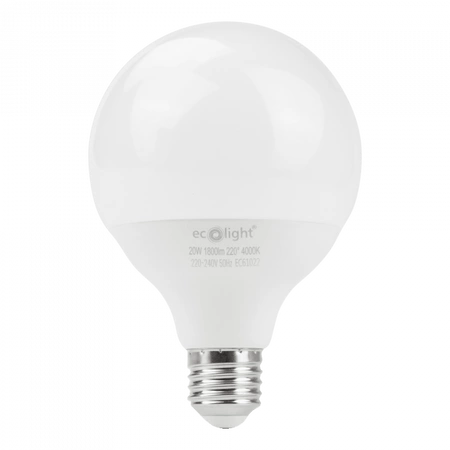 LED žárovka Sphere G95 E27 20W 1800lm 4000K neutrální bílá Ecolight