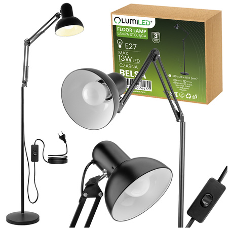 BelsaLumiled LED E27 černá stolní stojací lampa s nastavitelnou výškou