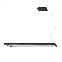 LED závěsné stropní svítidlo TUULA L 50W 3000K Obdélníkový lustr 130x40 černý SOLLUX