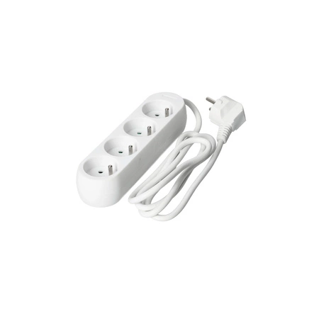 Prodlužovací kabel Zástrčka 4 x uzemněná zásuvka Napájecí pásek 1,5 m bílý Linea Kobi