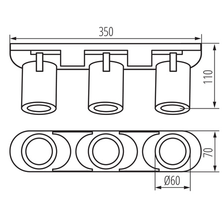 Nástěnné svítidlo Stropní svítidlo Nastavitelné LED GU10 Round White Gold Laurin Kanlux