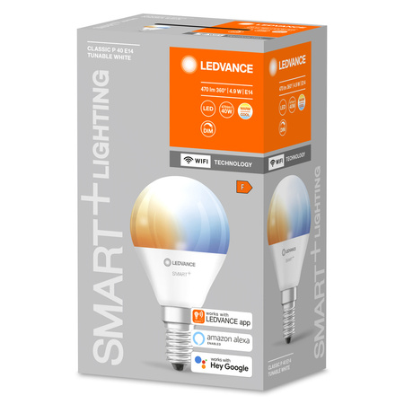 E14 P45 LED žárovka 5W 470lm CCT LEDVANCE SMART+ WiFi Stmívatelné