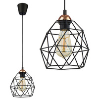 GALAXY Závěsné stropní svítidlo černá-měď Industrial E27 1638 TK Lighting
