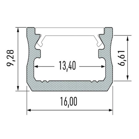 Profil LUMINES typ A stříbrný eloxovaný pro LED pásky 2M