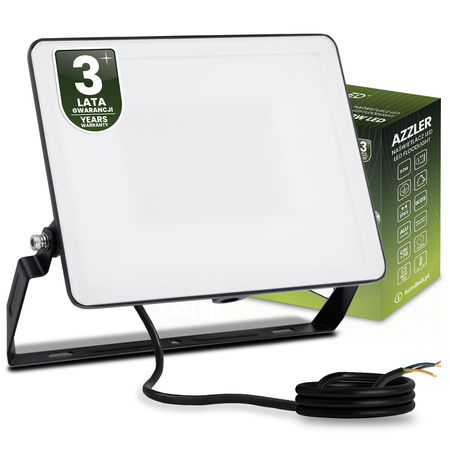 LED reflektor AZZLER 50W 6000lm 4000K IP65 Halogenová venkovní lampa černá LUMILED