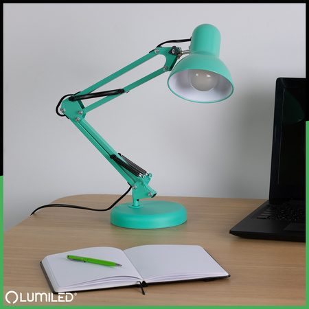 Stolní lampa E27, Mátová + držák na stůl TOBI LUMILED