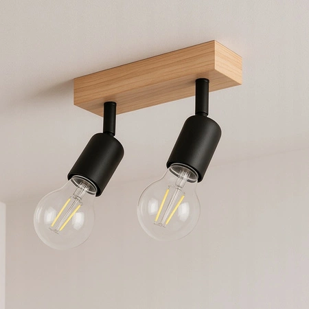 Bodové stropní svítidlo Tuba Reflektor Halogenové svítidlo 2x E27 Pohyblivé Černohnědé Eos Masterled