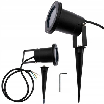 LED zahradní lampa GU10 IP65 TIGHT Black - 1m kabel