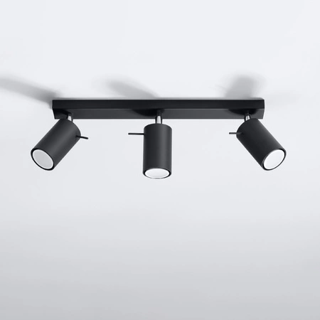 Svítidlo pro povrchovou montáž RING 3L 3xGU10 Reflektor halogenový pohyblivý minimalistický černý SOLLUX