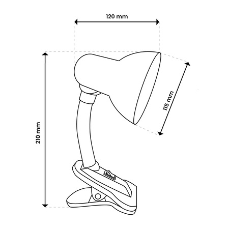 Stolní lampa Školní Noční E27, Nastavitelná s klipem Bílá LIBRA LUMILED