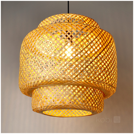 Bambusová dekorativní závěsná lampa E27 Boho Bonn Kobi