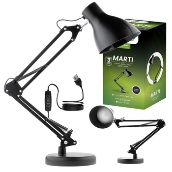 Stolní lampa LED 7W, CCT USB stmívatelná Černá MARTI LUMILED
