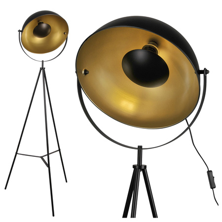 Stojící stojací lampa Sanico Goldlux E27 Black Gold Matilda