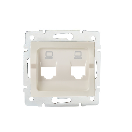 Adaptér internetové zásuvky RJ45 Square Beige LOGI Kanlux