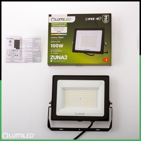 LED Reflektor 100W, 9000lm 4000K IP65 Černá ZUNA2 LUMILED