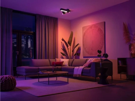 LED reflektorové stropní svítidlo 37,6 W 2960 lm IP20 bílé a barevné ambiance RGB + TW Black Smart SMART Zigbee Bluetooth Centris Philips HUE