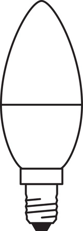 LED žárovka B35 E14 svíčka 6,8W = 60W 806lm 6500K studená bílá 220° Osram