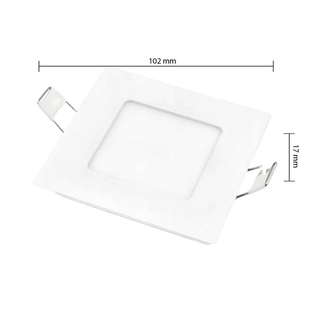LED panelové stropní svítidlo 6W 480lm 6500K Cold Recessed Square White Proma Masterled