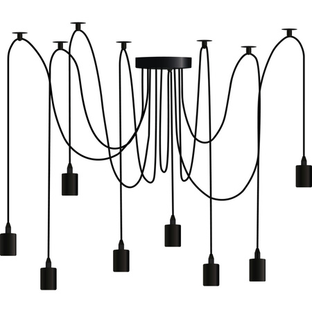 8x E27 Závěsná stropní lampa, Pavouk ARANE LUMILED