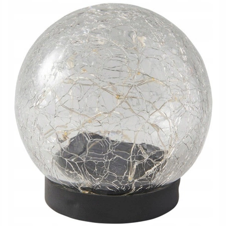 Solární LED zahradní koulová zemní lampa dekorativní 10cm 3000K IP44