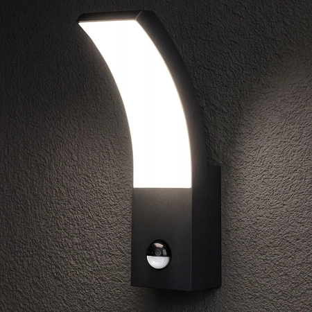 Zahradní nástěnné svítidlo Venkovní LED svítidlo 9W 4000K IP54 s pohybovým a soumrakovým senzorem