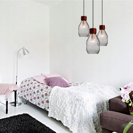 1x E27 Závěsná lampa, tmavé sklo ZWIS UMBRA LUMILED