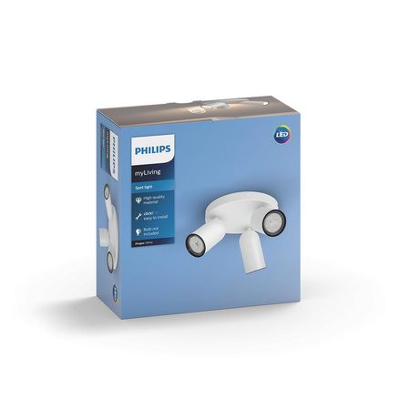 Stropní svítidlo LED PONGEE 3x GU10 Reflektor pohyblivé svítidlo Bílá PHILIPS