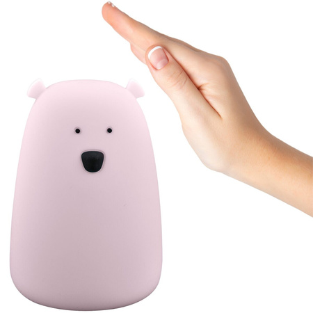 LED RGB dekorativní noční světlo s dobíjecí baterií Růžový medvěd GOLDLUX (Polux) 16cm