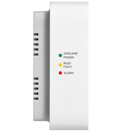 Detektor oxidu uhelnatého s teploměrem a senzorem vlhkosti na baterie