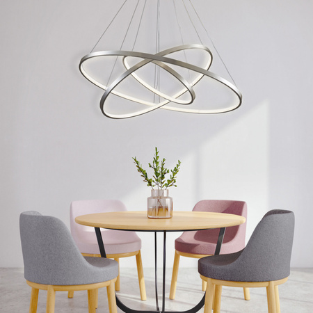 Stropní závěsné svítidlo LED 60W 8000lm 4000K Neutrální 120° Stříbrná LEA Sanico Goldlux