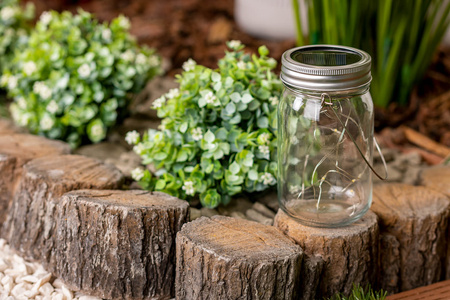 LED lucerna Solar Garden Jar Hanging Glass