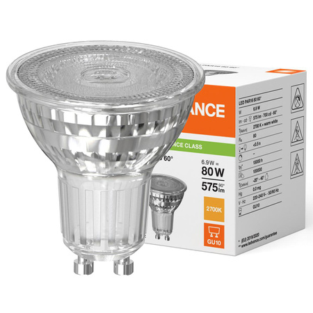LED PAR16 GU10 6,9W = 80W 575lm 2700K teplá bílá 60° LEDVANCE