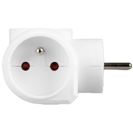 Rozdělovač elektrické sítě 1x Euro 2P + 2x 2P+0 Zloděj 3 zásuvky s uzemněním VAYOX