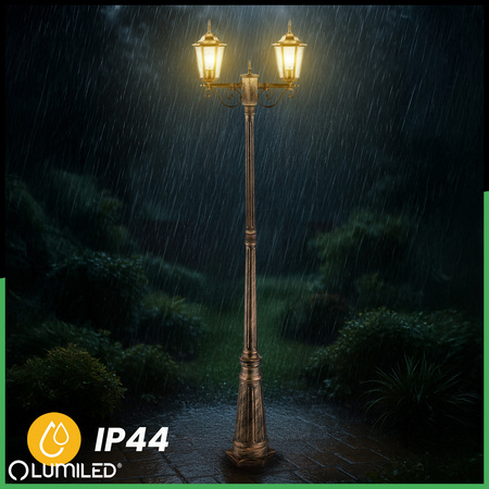 Venkovní zahradní lampa E27, LED sloupek lucerna 200cm BELLIS LUMILED