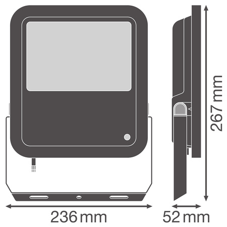 LED reflektor 69W 10000lm 4000K IP66 černý se soumrakovým senzorem LEDVANCE Reflektor