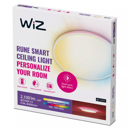 LED Plafond Povrchová montáž 21W WHITE + RGB White SMART WiFi WiZ