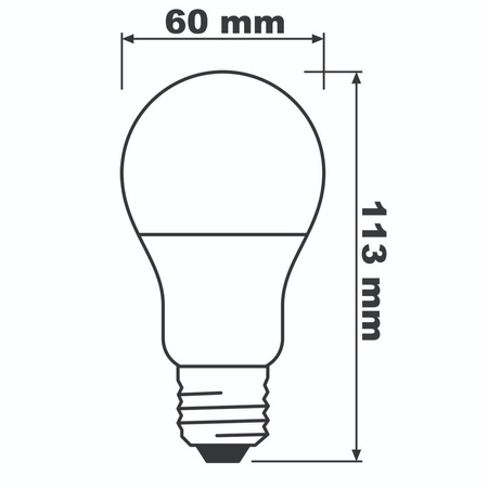 LED žárovka E27 A60 8,5W = 60W 806lm 4000K neutrální bílá 200° BELLALUX