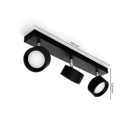 LED reflektorová stropní lampa 16,5W 1650lm 2700K černá Brother Philips