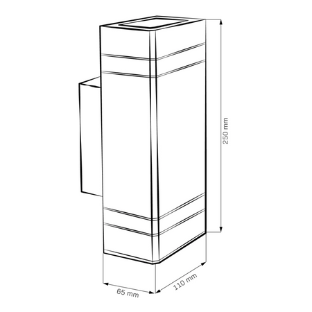 Nástěnné zahradní svítidlo Gilbert 2xGU10 Y218 Ip44 GOLDLUX (Polux) černé