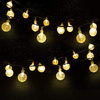 Solární zahradní okrasné girlandy Světelný řetěz 20 koulí Teplá bílá barva 400 cm