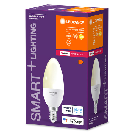 LED žárovka E14 B40 4.9W 470lm 2700K Teplá bílá LEDVANCE SMART+ ZigBee Dimmable