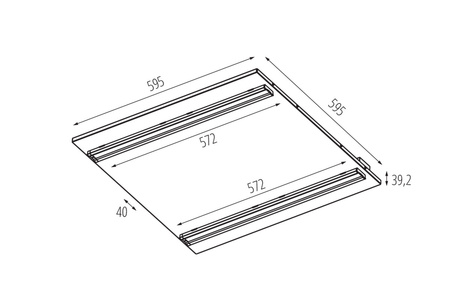 LED podhledový panel 60x60 Lamp 35W 4950lm 3000K teplá bílá 60° UGR19 černé Kanlux