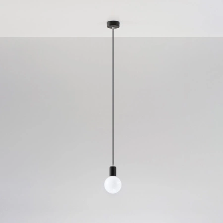 EDISON E27 závěsné stropní svítidlo LED černé SOLLUX