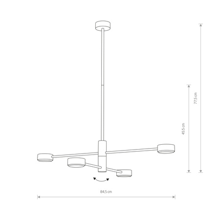 ORBIT IV 7945 stropní svítidlo Nowodvorski Black 4xGX53 Lustr Moderní