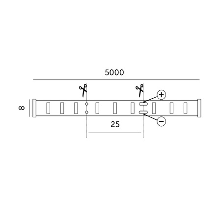 LED pásek 5W 500lm 6500K Cold 1600LED 12V 5m CRI90 Tramo Premium Kobi