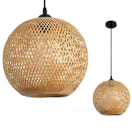 Bambusová dekorativní závěsná lampa E27 Boho Bitavia Kobi