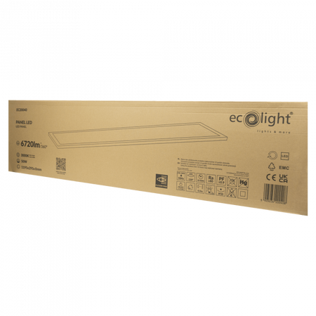 LED panel 120x30 Zapuštěný podstavec 50W 4500lm 3000K Teplá bílá Ecolight
