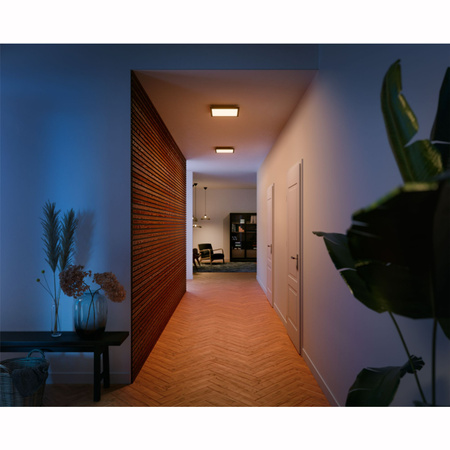Povrchový LED panel Aurelle Black 19W CCT 30cm PHILIPS HUE Bluetooth + stmívač