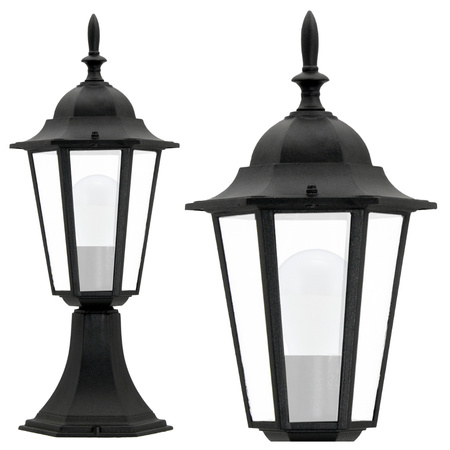 Zahradní stojací lampa LIGURIA-LT 1xE27 nízká 42cm černá - GOLDLUX (Polux)