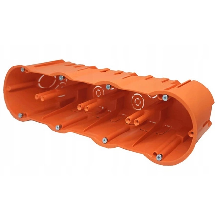 Čtyřnásobná hluboká elektrická zapuštěná instalační krabice 4x68 se šrouby PAWBOL